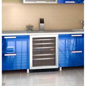 24" Wide FlexCount II Tru-Vino 56 Bottle Dual Zone Stainless Steel Left/Right Hinge Wine Cooler