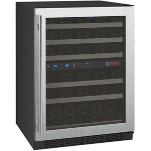 24" Wide FlexCount II Tru-Vino 56 Bottle Dual Zone Stainless Steel Left/Right Hinge Wine Cooler