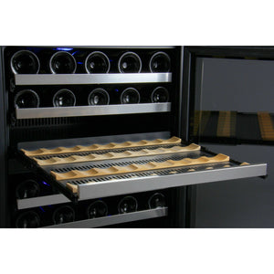 24" Wide FlexCount II Tru-Vino 56 Bottle Dual Zone Stainless Steel Left/Right Hinge Wine Cooler