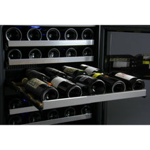 Load image into Gallery viewer, 24&quot; Wide FlexCount II Tru-Vino 56 Bottle Dual Zone Stainless Steel Left/Right Hinge Wine Cooler