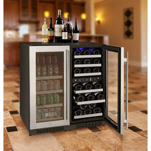 Load image into Gallery viewer, 30&quot; Wide FlexCount II Tru-Vino 30 Bottle/88 Can Wine Dual Zone Stainless Steel Side-by-Side Wine Refrigerator/Beverage Center