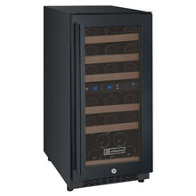 Load image into Gallery viewer, Allavino 15&quot; Wide FlexCount II Tru-Vino 30 Bottle Dual Zone Black Wine Cooler