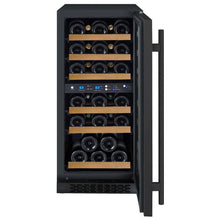 Load image into Gallery viewer, Allavino 15&quot; Wide FlexCount II Tru-Vino 30 Bottle Dual Zone Black Wine Cooler