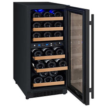 Load image into Gallery viewer, Allavino 15&quot; Wide FlexCount II Tru-Vino 30 Bottle Dual Zone Black Wine Cooler