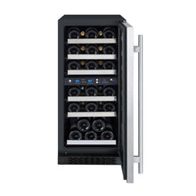 Load image into Gallery viewer, Allavino 15&quot; Wide FlexCount II Tru-Vino 30 Bottle Dual Zone Stainless Steel Right Hinge Wine Cooler