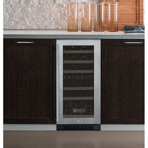 Allavino 15" Wide FlexCount II Tru-Vino 30 Bottle Dual Zone Stainless Steel Right Hinge Wine Cooler