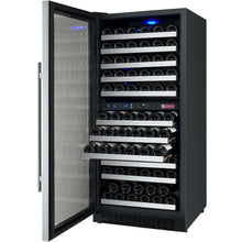 Load image into Gallery viewer, Allavino 24&quot; Wide FlexCount II Tru-Vino 121 Bottle Dual Zone Stainless Steel Left/Right Hinge Wine Cooler