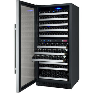 Allavino 24" Wide FlexCount II Tru-Vino 121 Bottle Dual Zone Stainless Steel Left/Right Hinge Wine Cooler