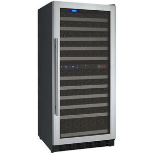 Allavino 24" Wide FlexCount II Tru-Vino 121 Bottle Dual Zone Stainless Steel Left/Right Hinge Wine Cooler