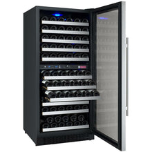 Load image into Gallery viewer, Allavino 24&quot; Wide FlexCount II Tru-Vino 121 Bottle Dual Zone Stainless Steel Left/Right Hinge Wine Cooler