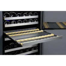 Load image into Gallery viewer, Allavino 24&quot; Wide FlexCount II Tru-Vino 121 Bottle Dual Zone Stainless Steel Left/Right Hinge Wine Cooler