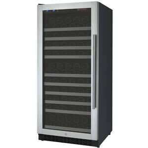 Allavino 24" Wide FlexCount II Tru-Vino 128 Bottle Single Zone Stainless Steel Left/Right Hinge Wine Cooler