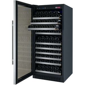 Allavino 24" Wide FlexCount II Tru-Vino 128 Bottle Single Zone Stainless Steel Left/Right Hinge Wine Cooler