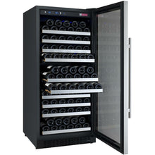 Load image into Gallery viewer, Allavino 24&quot; Wide FlexCount II Tru-Vino 128 Bottle Single Zone Stainless Steel Left/Right Hinge Wine Cooler