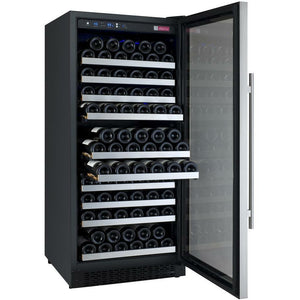 Allavino 24" Wide FlexCount II Tru-Vino 128 Bottle Single Zone Stainless Steel Left/Right Hinge Wine Cooler