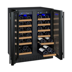 Allavino 24" Wide FlexCount II Tru-Vino 36 Bottle Dual Zone Black Wine Cooler