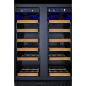 Allavino 24" Wide FlexCount II Tru-Vino 36 Bottle Dual Zone Black Wine Cooler