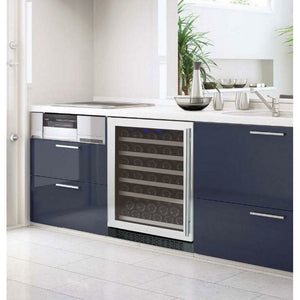 Allavino 24" Wide FlexCount II Tru-Vino Series 56 Bottle Single Zone Stainless Steel Left/Right Hinge Wine Cooler