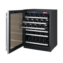 Load image into Gallery viewer, Allavino 24&quot; Wide FlexCount II Tru-Vino Series 56 Bottle Single Zone Stainless Steel Left/Right Hinge Wine Cooler