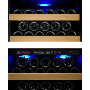 Allavino 24" Wide Vite II Tru-Vino 99 Bottle Dual Zone Black Right Hinge Wine Cooler