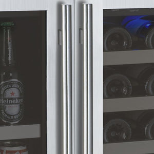 Allavino 30" Wide FlexCount II Tru-Vino 30 Bottle/88 Can Dual Zone Stainless Steel Side-by-Side Wine Refrigerator/Beverage Center