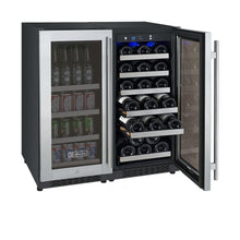 Load image into Gallery viewer, Allavino 30&quot; Wide FlexCount II Tru-Vino 30 Bottle/88 Can Dual Zone Stainless Steel Side-by-Side Wine Refrigerator/Beverage Center