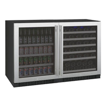 Load image into Gallery viewer, Allavino 47&quot; Wide FlexCount II Series 56 Bottle/154 Can Dual Zone Stainless Steel Side-by-Side Wine Refrigerator/Beverage Center