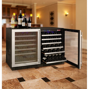 Allavino 47" Wide FlexCount II Tru-Vino 112 Bottle Dual-Zone Stainless Steel Side-by-Side Wine Cooler