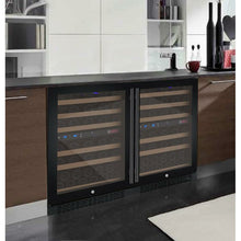 Load image into Gallery viewer, Allavino  47&quot; Wide FlexCount II Tru-Vino 112 Bottle Four Zone Black Side-by-Side Wine Cooler