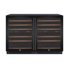 Load image into Gallery viewer, Allavino  47&quot; Wide FlexCount II Tru-Vino 112 Bottle Four Zone Black Side-by-Side Wine Cooler