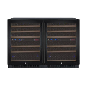 Allavino  47" Wide FlexCount II Tru-Vino 112 Bottle Four Zone Black Side-by-Side Wine Cooler