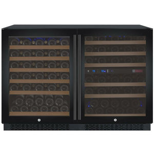 Allavino 47" Wide FlexCount II Tru-Vino 112 Bottle Three Zone Black Side-by-Side Wine Cooler