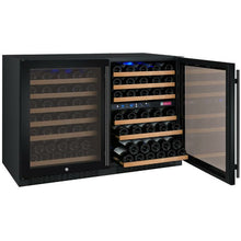 Load image into Gallery viewer, Allavino 47&quot; Wide FlexCount II Tru-Vino 112 Bottle Three Zone Black Side-by-Side Wine Cooler