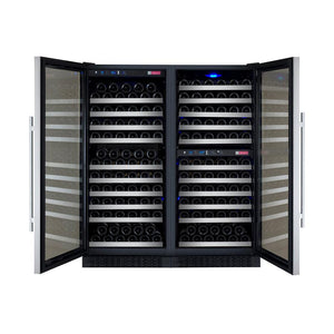 Allavino 47" Wide FlexCount II Tru-Vino 249 Bottle Three Zone Stainless Steel Side-by-Side Wine