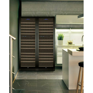 Allavino 47" Wide FlexCount II Tru-Vino 344 Bottle Four Zone Black Side-by-Side Wine Cooler