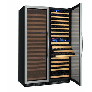 Allavino 48" Wide FlexCount Classic II Tru-Vino 346 Bottle Three Zone Stainless Steel Side-by-Side Wine Cooler