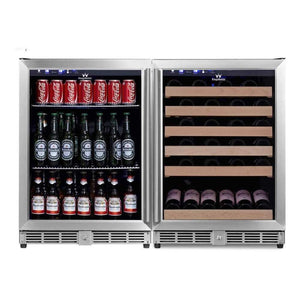 Item Numnber 4535 - KingsBottle 48 Inch Glass Door Side By Side Wine And Beverage Cooler