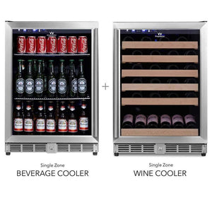 Item Numnber 4535 - KingsBottle 48 Inch Glass Door Side By Side Wine And Beverage Cooler