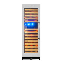 Load image into Gallery viewer, KingsBottle 164 Bottle Dual Zone Left/Right Hinge Wine Cooler With Glass Door