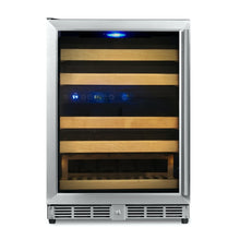 Load image into Gallery viewer, KingsBottle 24 Inch Under Counter 44 Bottle Left/Right Hinge Dual Zone Wine Cooler