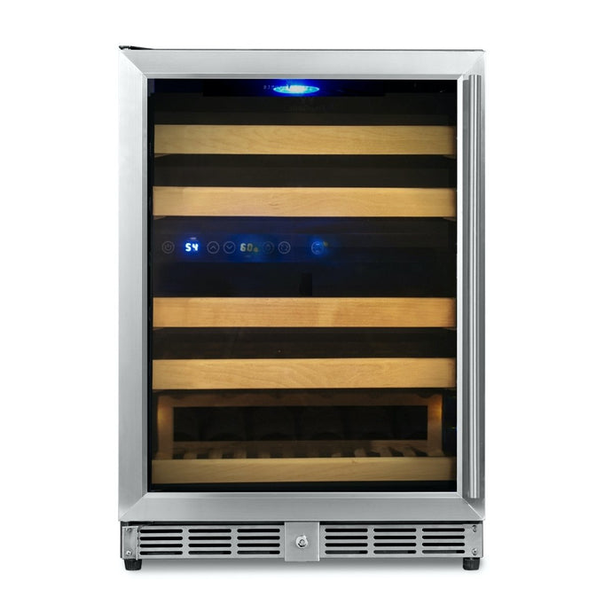 KingsBottle 24 Inch Under Counter 44 Bottle Left/Right Hinge Dual Zone Wine Cooler