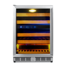 Load image into Gallery viewer, KingsBottle 24 Inch Under Counter 44 Bottle Left/Right Hinge Dual Zone Wine Cooler