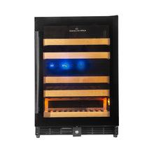 Load image into Gallery viewer, KingsBottle 24 Inch Under Counter 44 Bottle Left/Right Hinge Dual Zone Wine Cooler