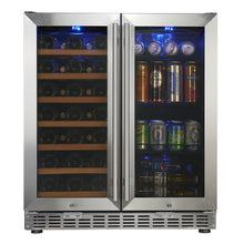 Load image into Gallery viewer, KingsBottle 30&quot; Built In Low-E Glass Door Wine And Beer Cooler Combo