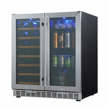 Load image into Gallery viewer, KingsBottle 30&quot; Built In Low-E Glass Door Wine And Beer Cooler Combo