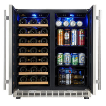 Load image into Gallery viewer, KingsBottle 30&quot; Built In Low-E Glass Door Wine And Beer Cooler Combo