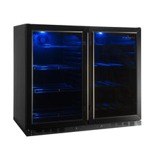 Load image into Gallery viewer, KingsBottle 39 Inch Hybrid Dual Zone Wine And Beer Fridge Combo