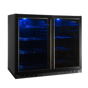 KingsBottle 39 Inch Hybrid Dual Zone Wine And Beer Fridge Combo