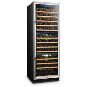 Lanbo 23.4" Wide Stainless Steel 149 Bottle Triple Zone Wine Cooler