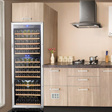 Load image into Gallery viewer, Lanbo 23.4&quot; Wide Stainless Steel 149 Bottle Triple Zone Wine Cooler